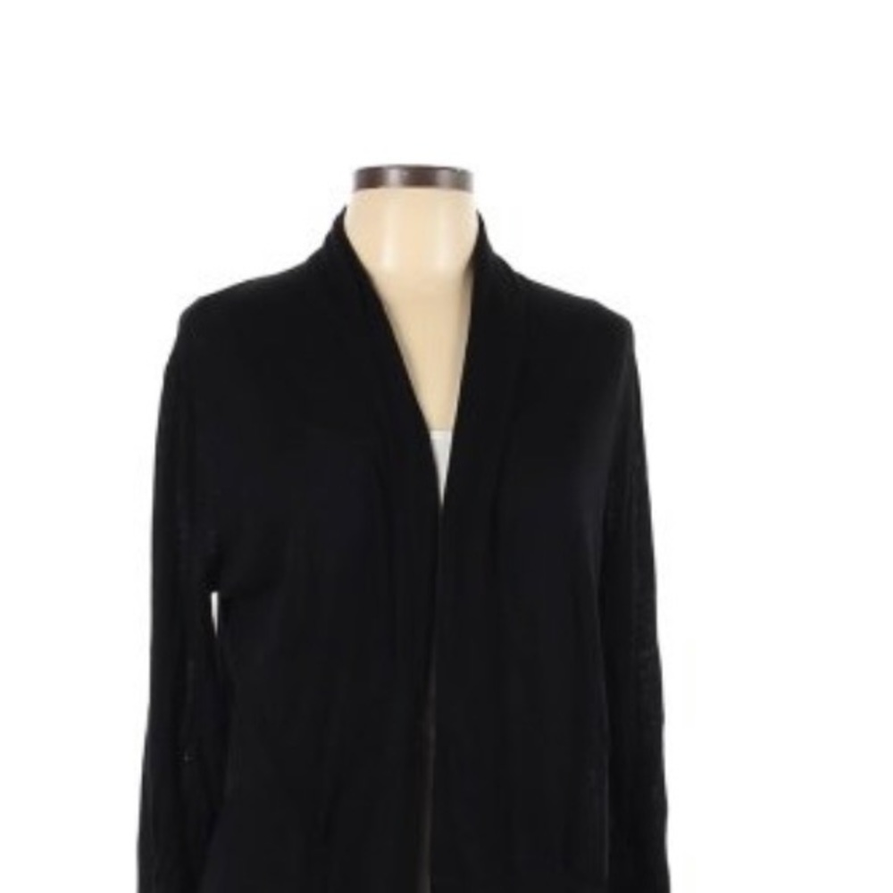 Joan Vass Black Cardigan. Size Large